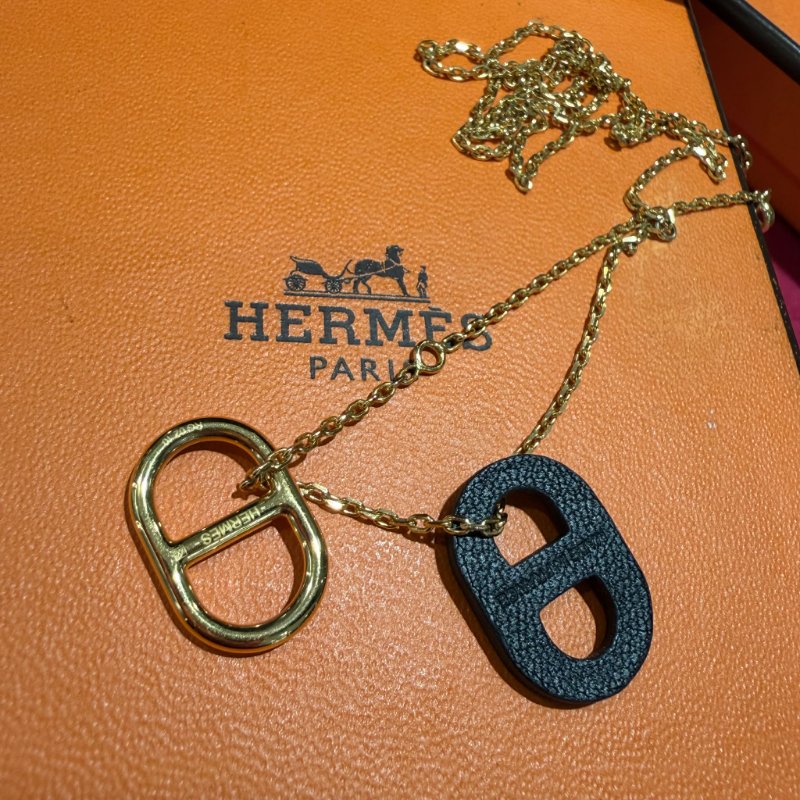 HERMES 雙豬鼻項鍊-4