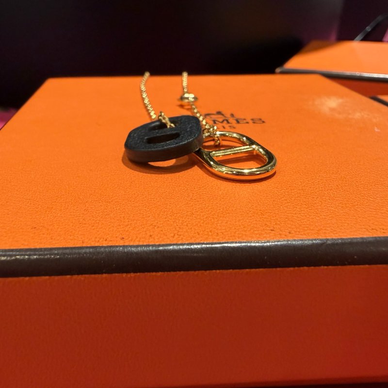 HERMES 雙豬鼻項鍊-5