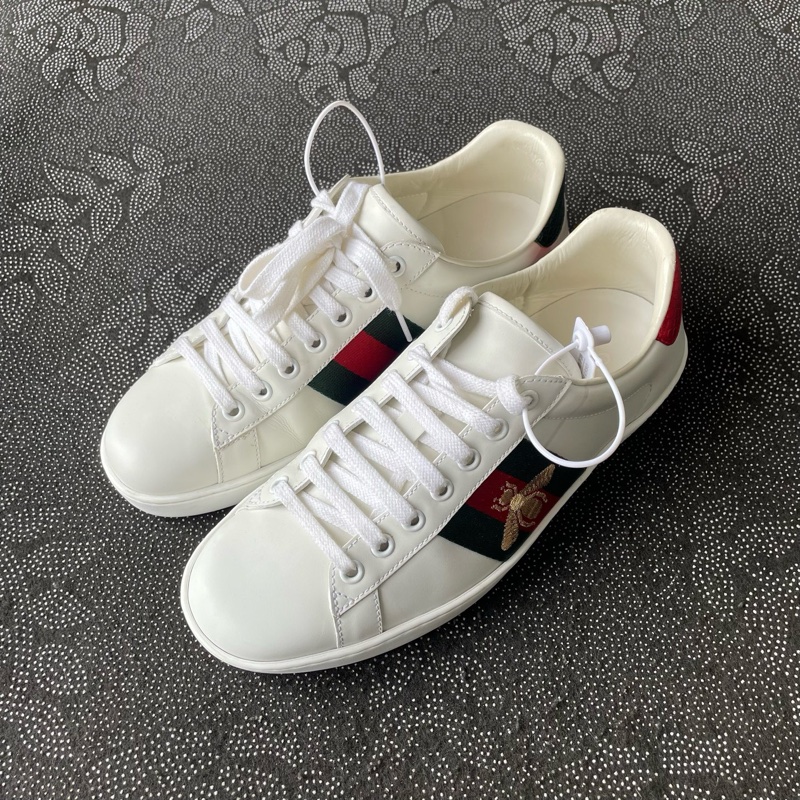 98🆕 gucci小蜜蜂小白鞋 39.5碼-0