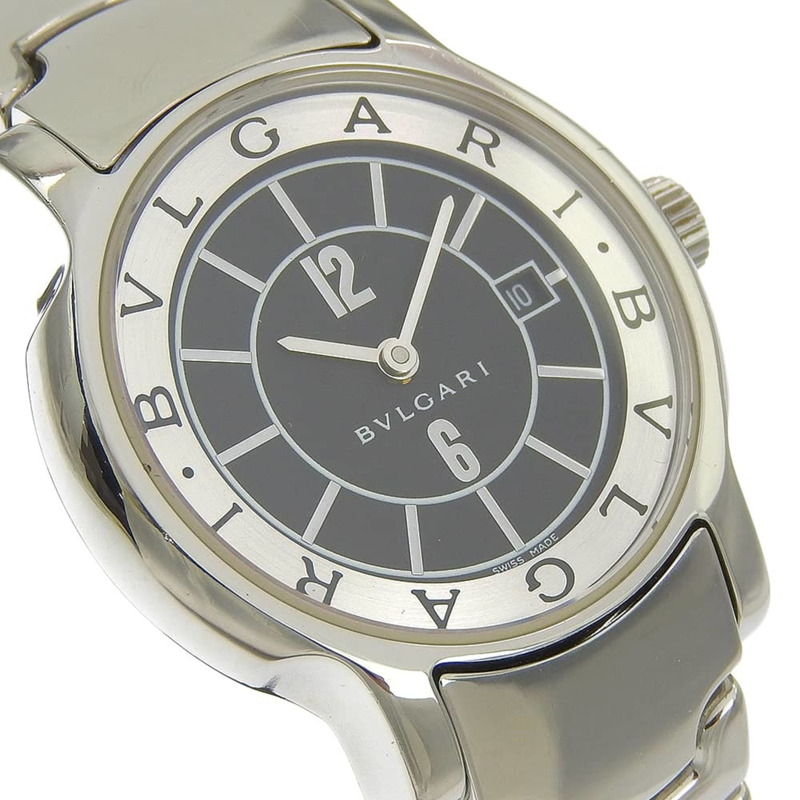 寶格麗 (Bulgari) Solo Tempo ST29S 女士腕錶，精鋼銀色石英模擬機芯，黑色錶盤-2