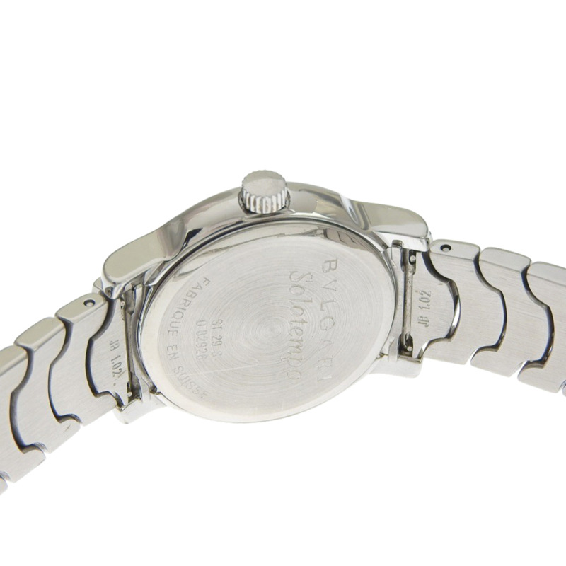 寶格麗 (Bulgari) Solo Tempo ST29S 女士腕錶，精鋼銀色石英模擬機芯，黑色錶盤-5