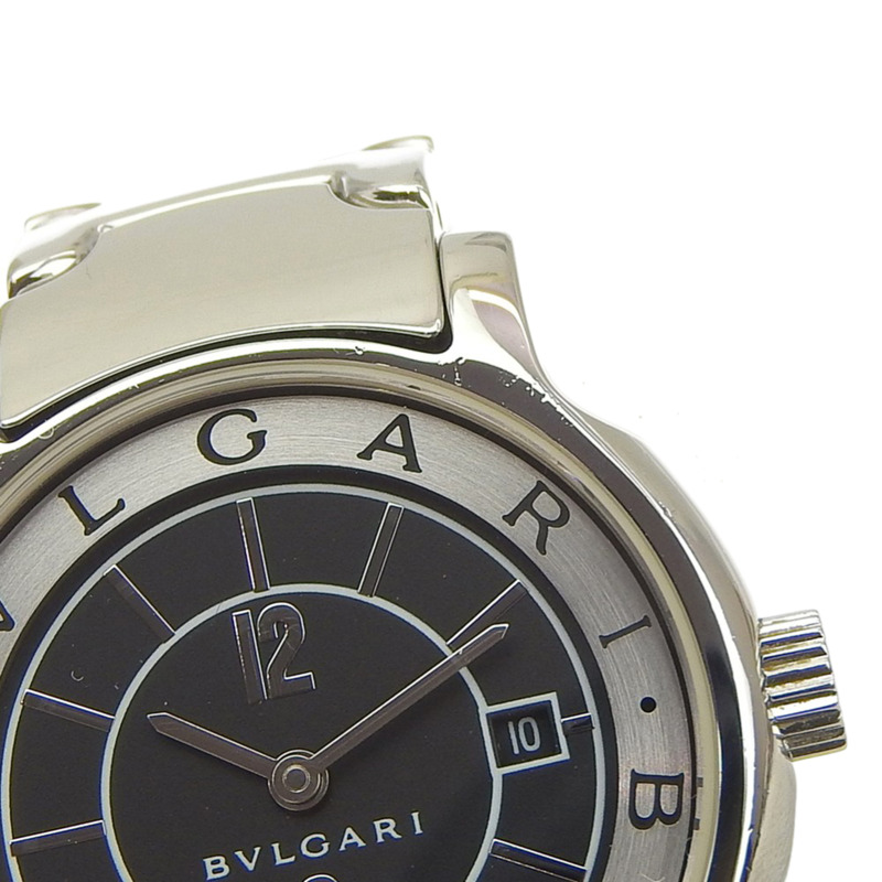 寶格麗 (Bulgari) Solo Tempo ST29S 女士腕錶，精鋼銀色石英模擬機芯，黑色錶盤-6