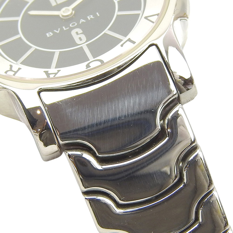 寶格麗 (Bulgari) Solo Tempo ST29S 女士腕錶，精鋼銀色石英模擬機芯，黑色錶盤-7