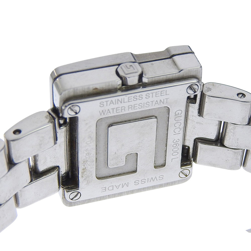 Gucci 3600L 不鏽鋼石英模擬腕錶，黑色錶盤，女款-5