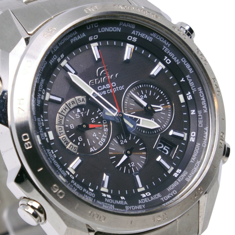 卡西歐 Edifice EQW-M600 不鏽鋼腕錶，灰色，太陽能動力，電波校時，計時碼錶，灰色錶盤，男錶-2