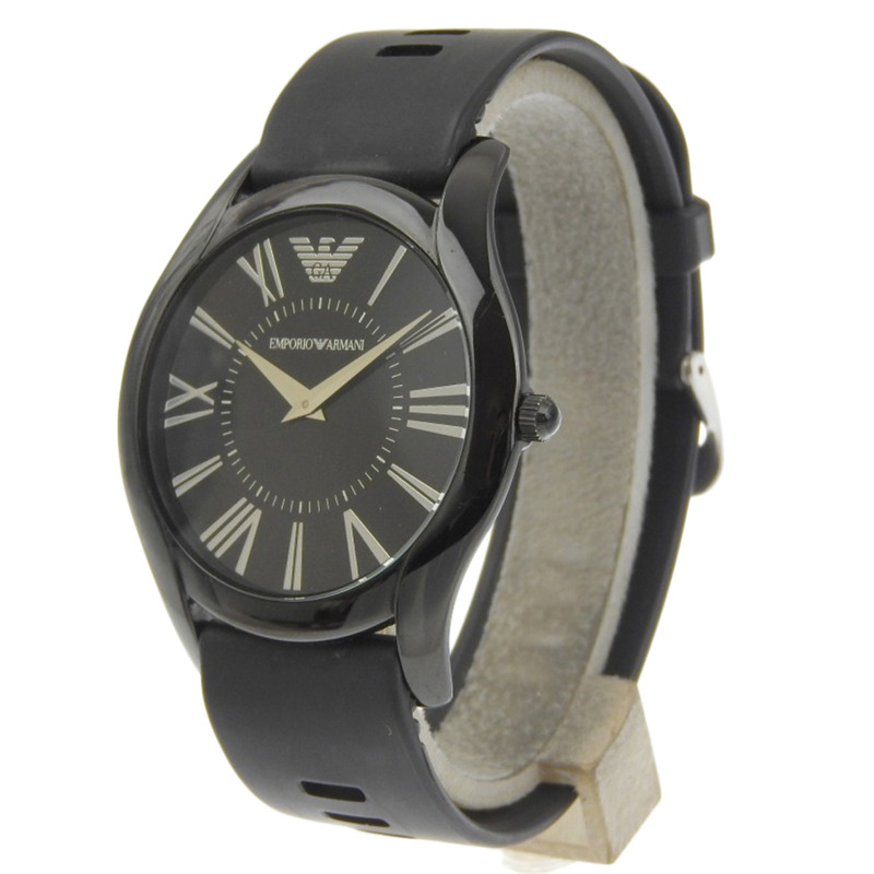 Emporio Armani AR-2059 男士腕錶，不鏽鋼 x 橡膠錶帶，石英機芯，指針式，黑色錶盤-1