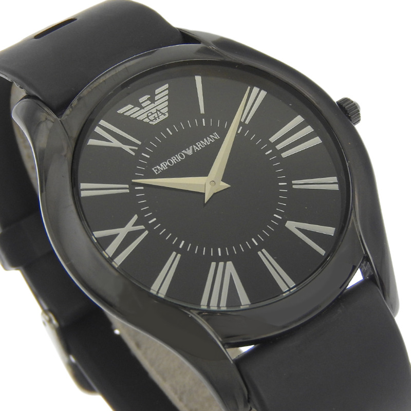 Emporio Armani AR-2059 男士腕錶，不鏽鋼 x 橡膠錶帶，石英機芯，指針式，黑色錶盤-2