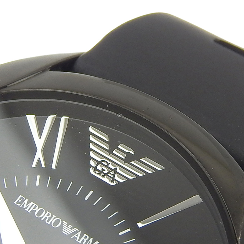 Emporio Armani AR-2059 男士腕錶，不鏽鋼 x 橡膠錶帶，石英機芯，指針式，黑色錶盤-8