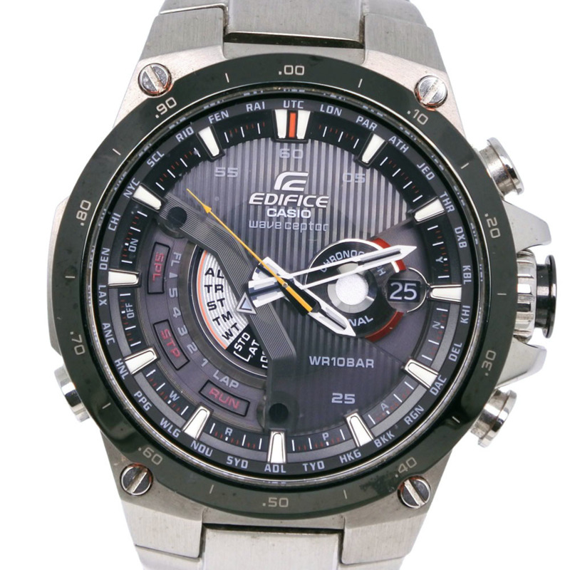 卡西歐 Edifice EQW-A1000DB-1AJF 不鏽鋼黑色太陽能電波表，多指針模擬錶盤，男錶-0