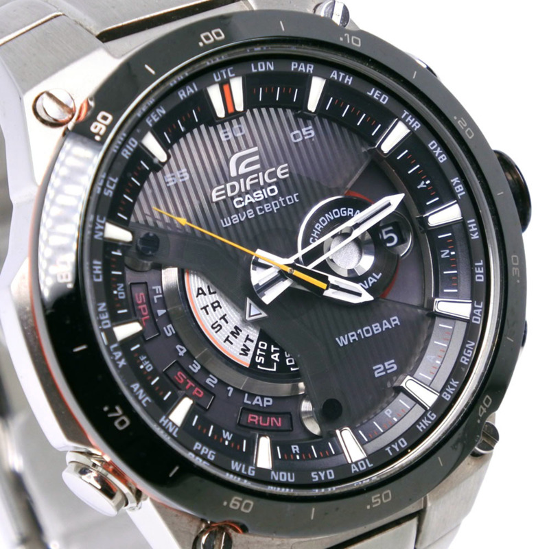 卡西歐 Edifice EQW-A1000DB-1AJF 不鏽鋼黑色太陽能電波表，多指針模擬錶盤，男錶-2