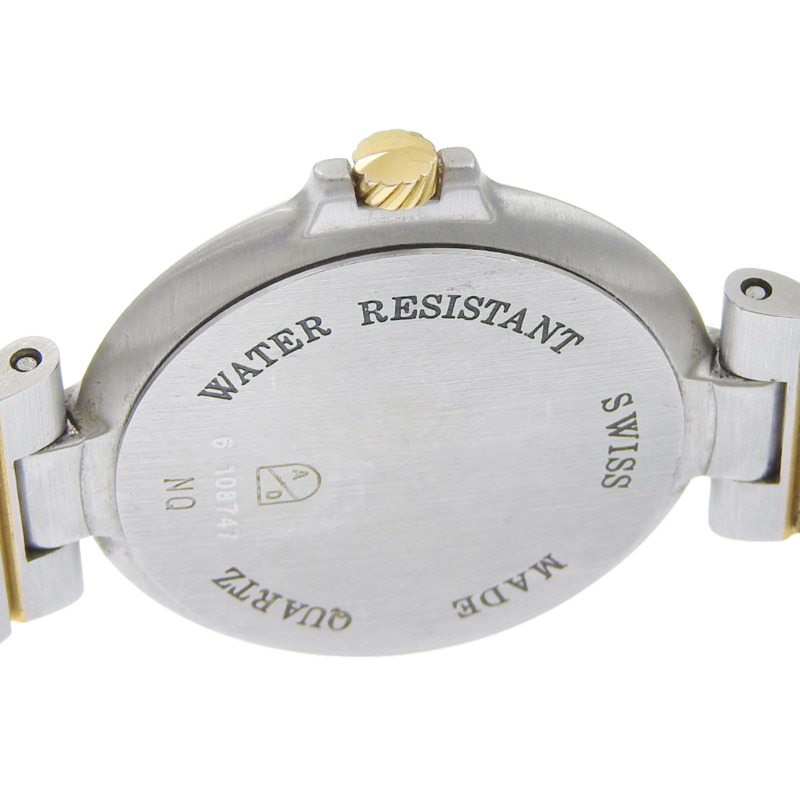 登喜路女士手錶，不銹鋼，石英，模擬，白色錶盤。-5