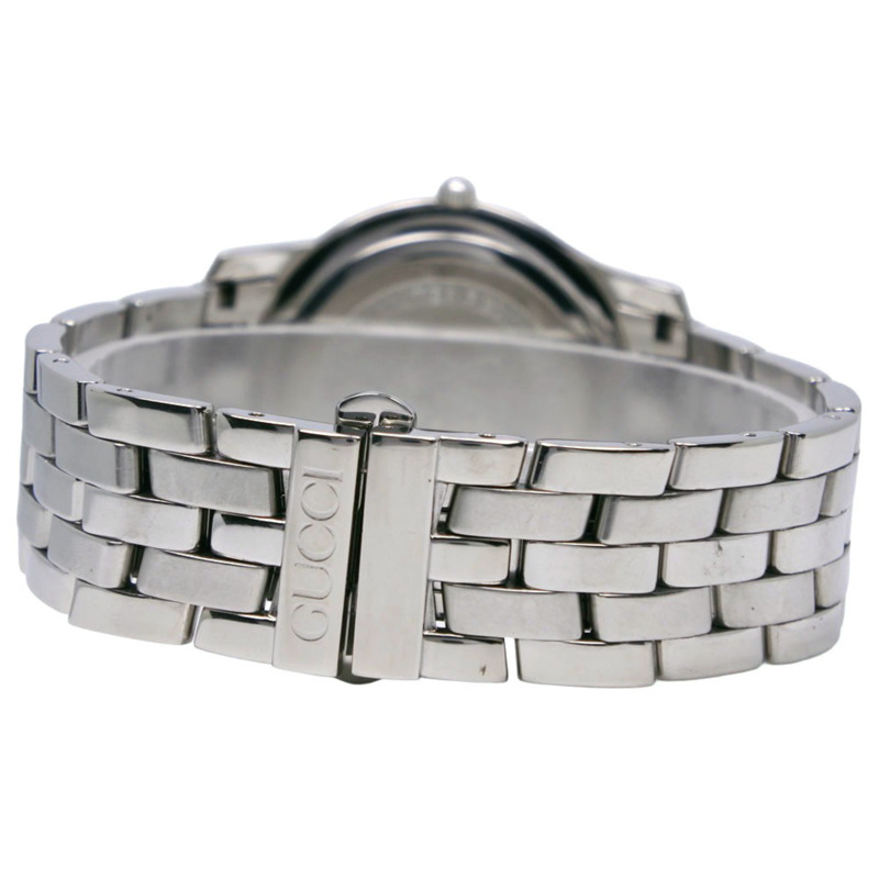 Gucci 5500M 女士不鏽鋼石英模擬腕錶，銀色錶盤-4