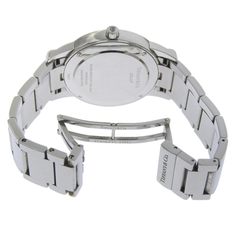 Tiffany & Co.) Atlas Dome腕錶 Z1800.11.10A00A 不鏽鋼石英模擬黑色錶盤 男士腕錶-4