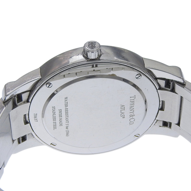 Tiffany & Co.) Atlas Dome腕錶 Z1800.11.10A00A 不鏽鋼石英模擬黑色錶盤 男士腕錶-5
