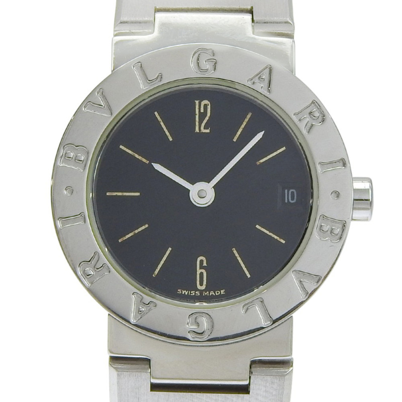 寶格麗 (Bvlgari) BVLGARI BB23SS 女士腕錶，不鏽鋼石英錶殼，黑色錶盤-0