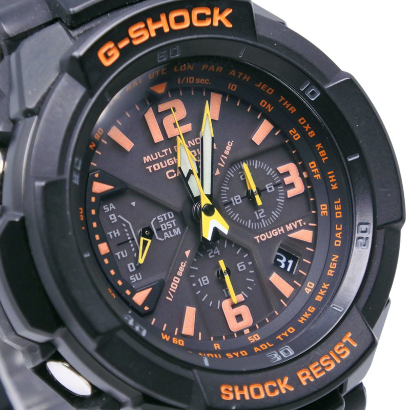 卡西歐 G-SHOCK 天空駕駛艙 GW-3000B-1AJF 樹脂手錶，黑色，太陽能動力，電波校時，計時碼錶，黑色錶盤，男士款-2