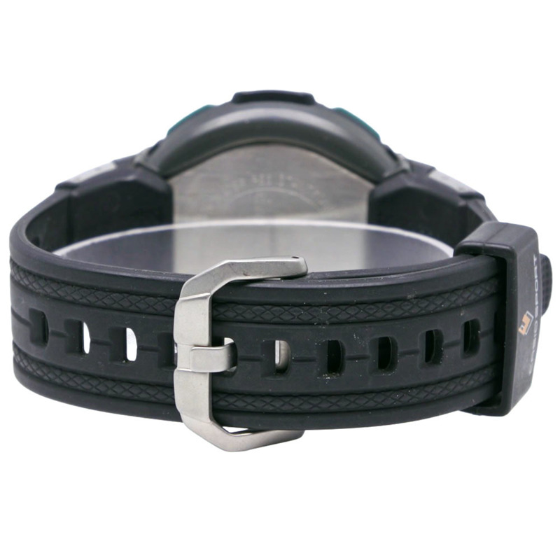 卡西歐 PRO TREK PRW-1000J 男士手錶，樹脂錶框，黑色，太陽能動力，電波校時，模擬指針，黑色錶盤。-4