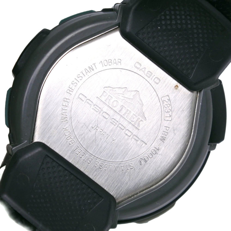 卡西歐 PRO TREK PRW-1000J 男士手錶，樹脂錶框，黑色，太陽能動力，電波校時，模擬指針，黑色錶盤。-6