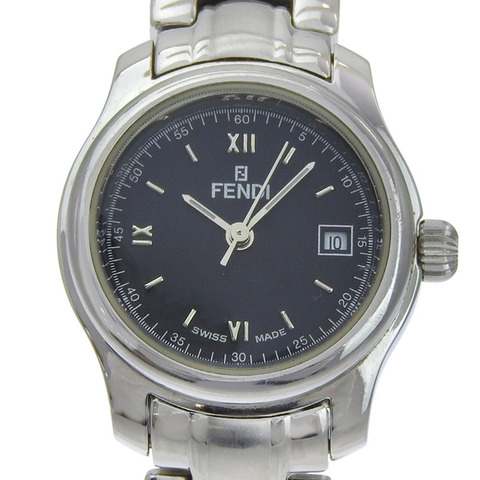 Fendi Olologi 女士腕錶，210L 不鏽鋼，石英機芯，模擬指針，黑色錶盤