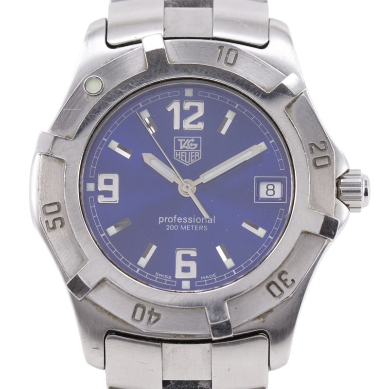 TAG Heuer 2000 專屬腕錶 WN1112 不鏽鋼石英模擬藍色錶盤男士腕錶-0