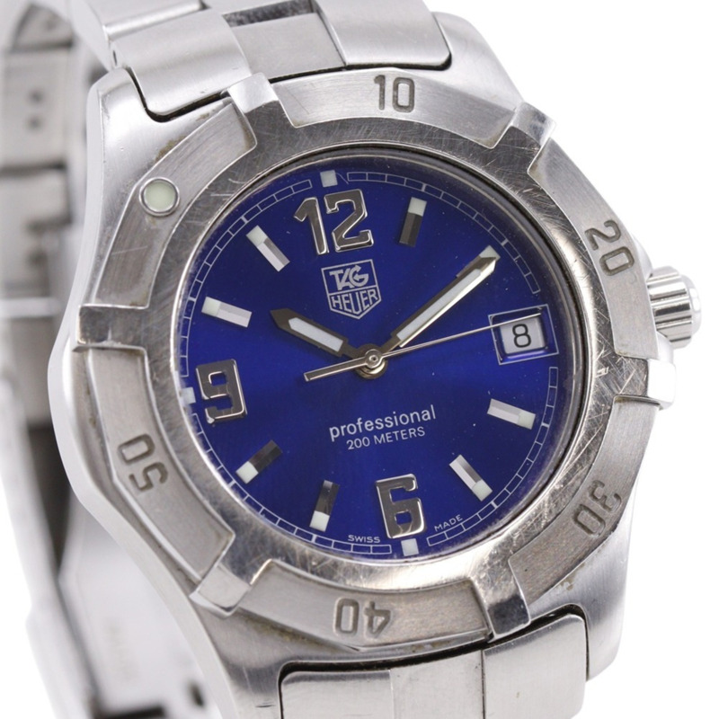 TAG Heuer 2000 專屬腕錶 WN1112 不鏽鋼石英模擬藍色錶盤男士腕錶-2