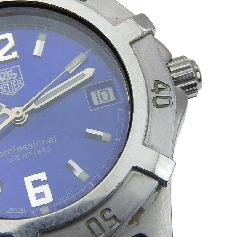 TAG Heuer 2000 專屬腕錶 WN1112 不鏽鋼石英模擬藍色錶盤男士腕錶-8