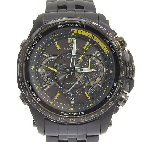 卡西歐 Edifice 多頻段 6 手錶 EQW-M710DC-1AJF 不鏽鋼黑色太陽能電波校時計時錶盤 男士