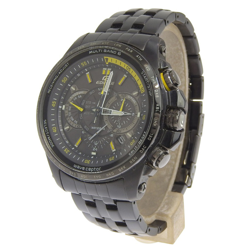 卡西歐 Edifice 多頻段 6 手錶 EQW-M710DC-1AJF 不鏽鋼黑色太陽能電波校時計時錶盤 男士-1