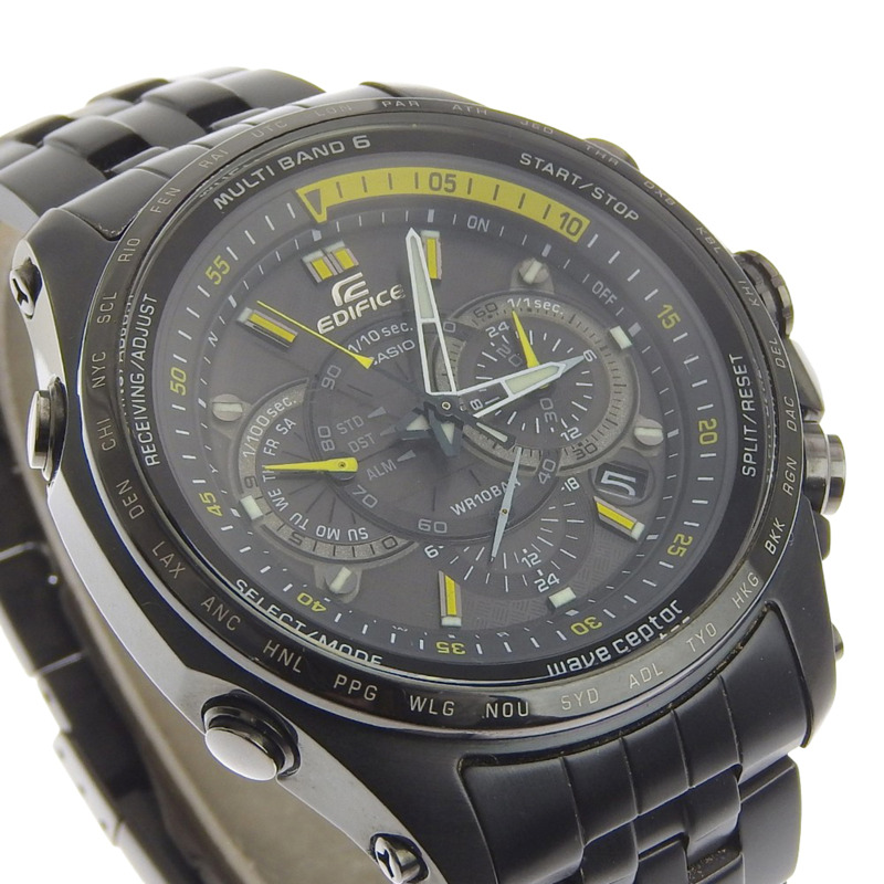 卡西歐 Edifice 多頻段 6 手錶 EQW-M710DC-1AJF 不鏽鋼黑色太陽能電波校時計時錶盤 男士-2