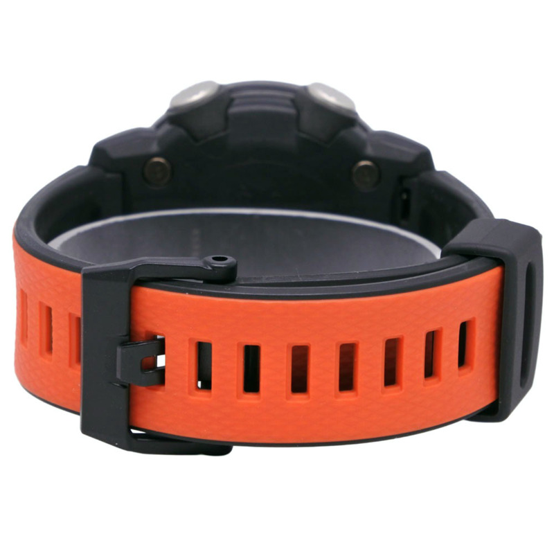 卡西歐 G-SHOCK GA-2000-4JR 碳纖維核心防護腕錶，x 樹脂錶殼，黑橙色，石英機芯，指針/數位雙顯，錶盤，男士款-4
