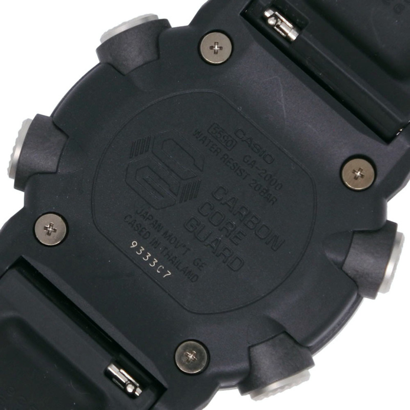 卡西歐 G-SHOCK GA-2000-4JR 碳纖維核心防護腕錶，x 樹脂錶殼，黑橙色，石英機芯，指針/數位雙顯，錶盤，男士款-6