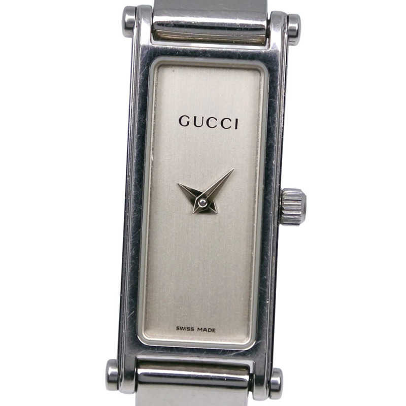 Gucci 1500L 不鏽鋼腕錶，銀色，石英，指針式，銀色錶盤，女士款-0