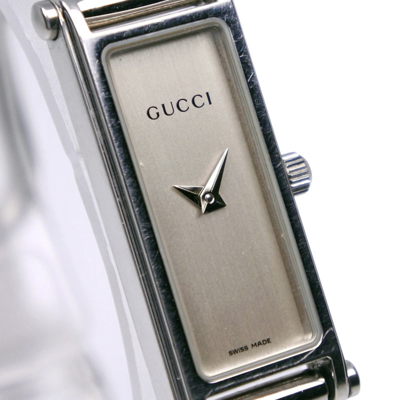 Gucci 1500L 不鏽鋼腕錶，銀色，石英，指針式，銀色錶盤，女士款-2