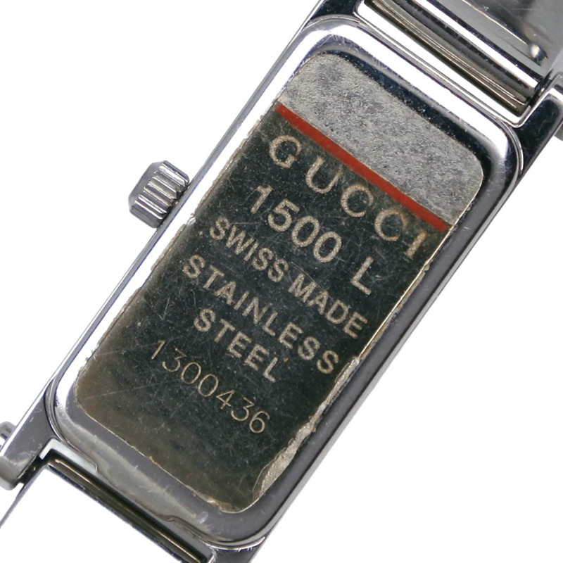 Gucci 1500L 不鏽鋼腕錶，銀色，石英，指針式，銀色錶盤，女士款-7