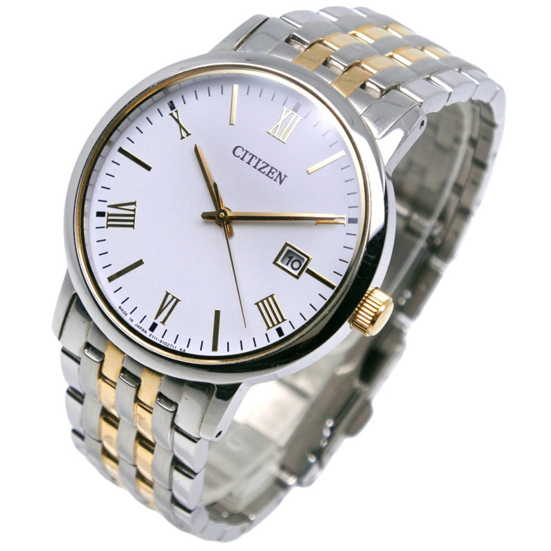 西鐵城 (Citizen) BM6774-51C E111-S067901 男士腕錶，不鏽鋼銀色錶殼，光動能，白色錶盤，指針式設計。-1