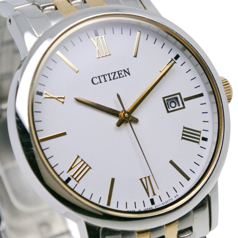 西鐵城 (Citizen) BM6774-51C E111-S067901 男士腕錶，不鏽鋼銀色錶殼，光動能，白色錶盤，指針式設計。-2