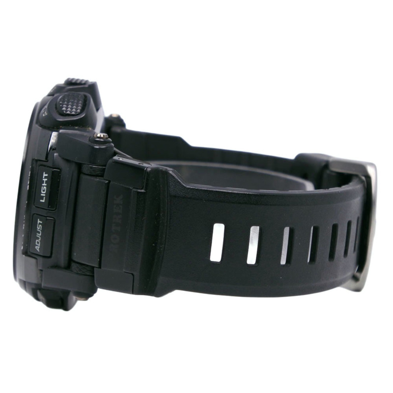 卡西歐 PROTREX PRW-5100 手錶，橡膠錶帶，黑色，太陽能電波校時，類比/數位雙顯，黑色錶盤，男款。-3