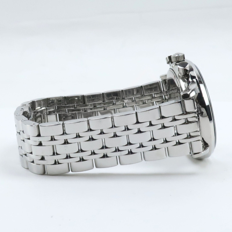 Emporio Armani AR0389 不鏽鋼銀色石英計時男錶，黑色錶盤-5