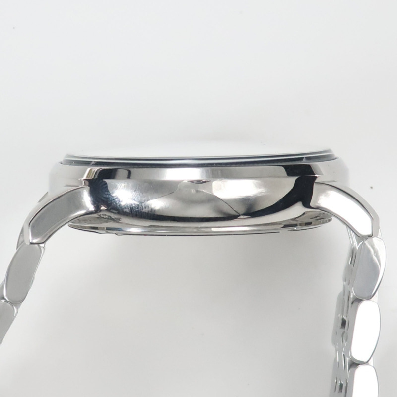 Emporio Armani AR0389 不鏽鋼銀色石英計時男錶，黑色錶盤-8