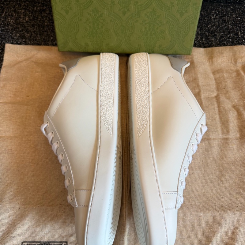 閒置未使用Gucci互扣式大logo灰尾女士小白鞋/板鞋/36.5碼附件：塵袋+盒-1