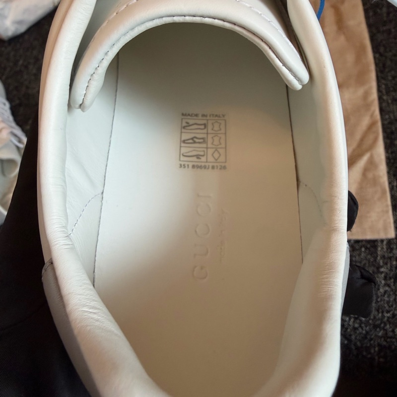 閒置未使用Gucci互扣式大logo灰尾女士小白鞋/板鞋/36.5碼附件：塵袋+盒-5