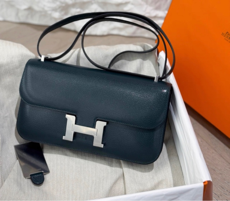 Hermes愛馬仕 Constance elan 康康elan 松柏綠 銀扣 山羊皮 -0