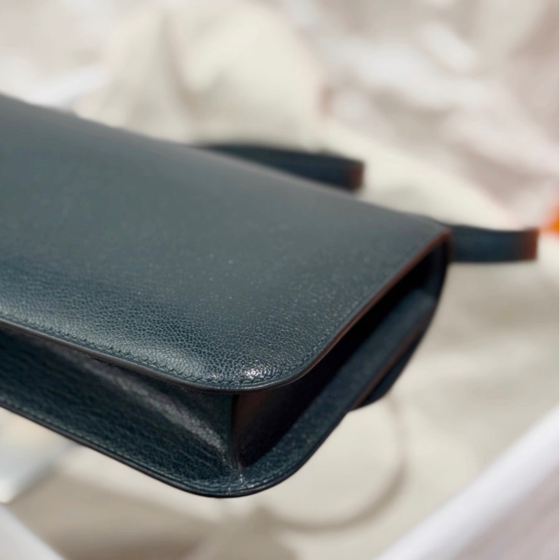 Hermes愛馬仕 Constance elan 康康elan 松柏綠 銀扣 山羊皮 -4