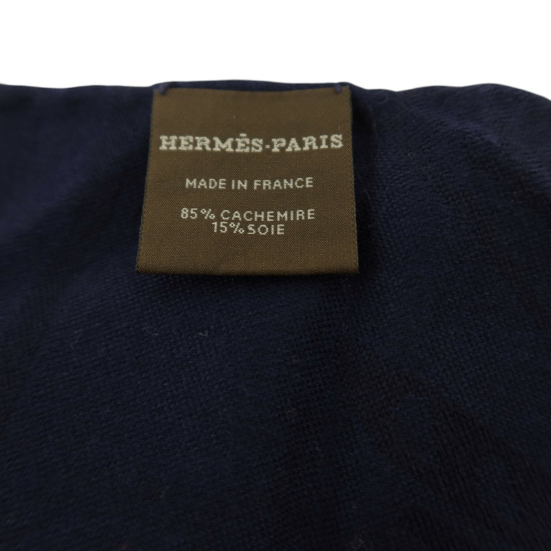 HERMES 羊絨/絲質New Libris Stole 75x210絲巾-6