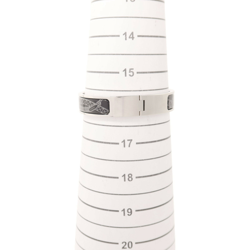 HERMES 金屬/琺瑯Clic H銀扣手鐲-8