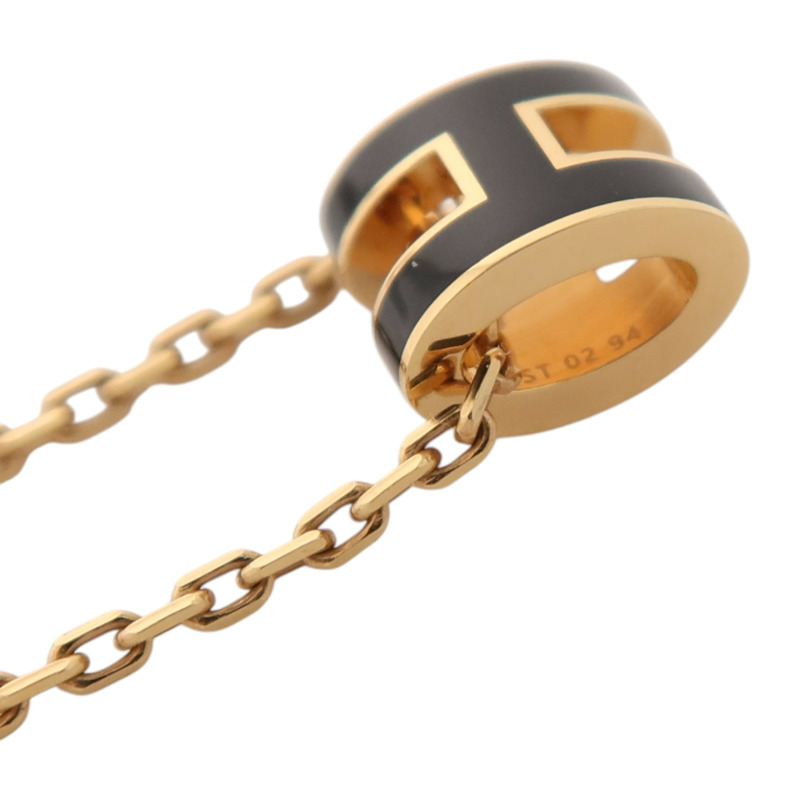 HERMES 金屬/琺瑯Mini Pop H金扣項鏈-6