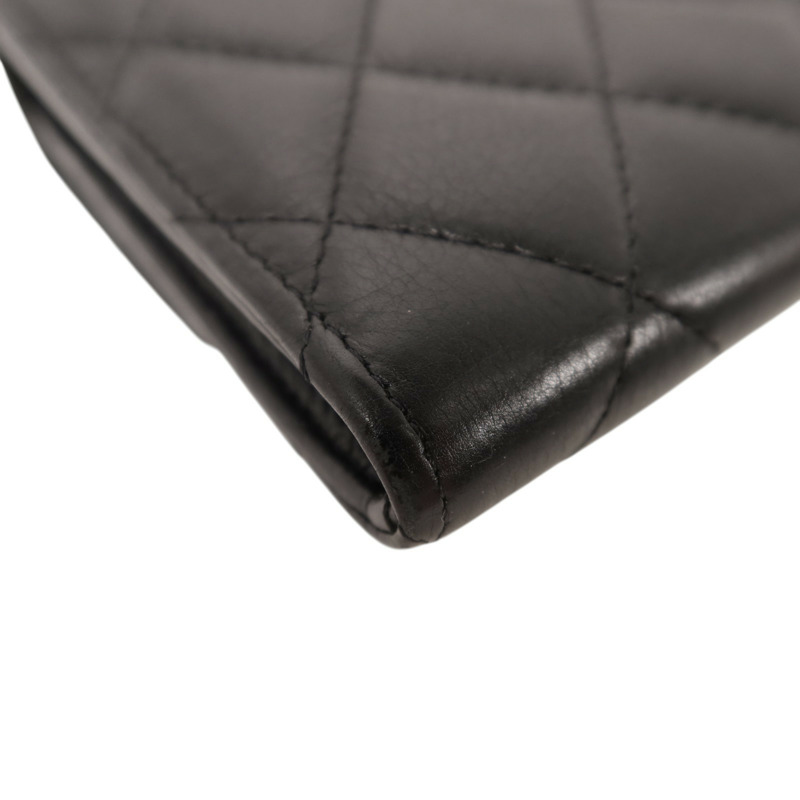 CHANEL 羊皮皮革Wallet金扣長錢包-12