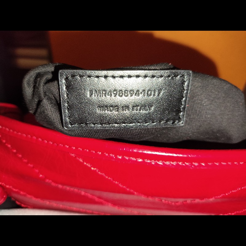 好挖寶｜Saint Laurent YSL Niki Baby 紅色復古皺褶鏈條包 斜背包 肩背包-7