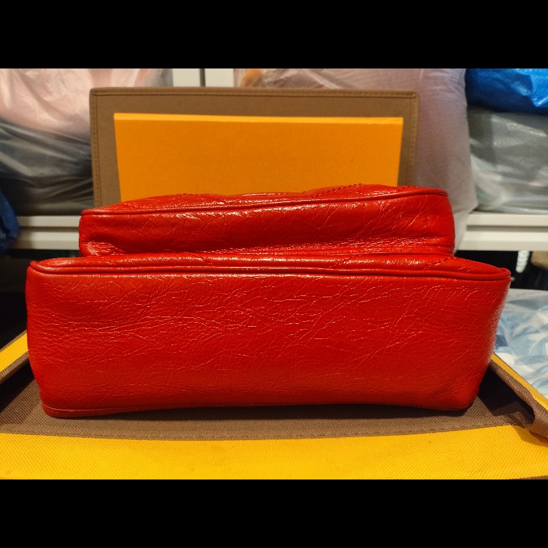 好挖寶｜Saint Laurent YSL Niki Baby 紅色復古皺褶鏈條包 斜背包 肩背包-12