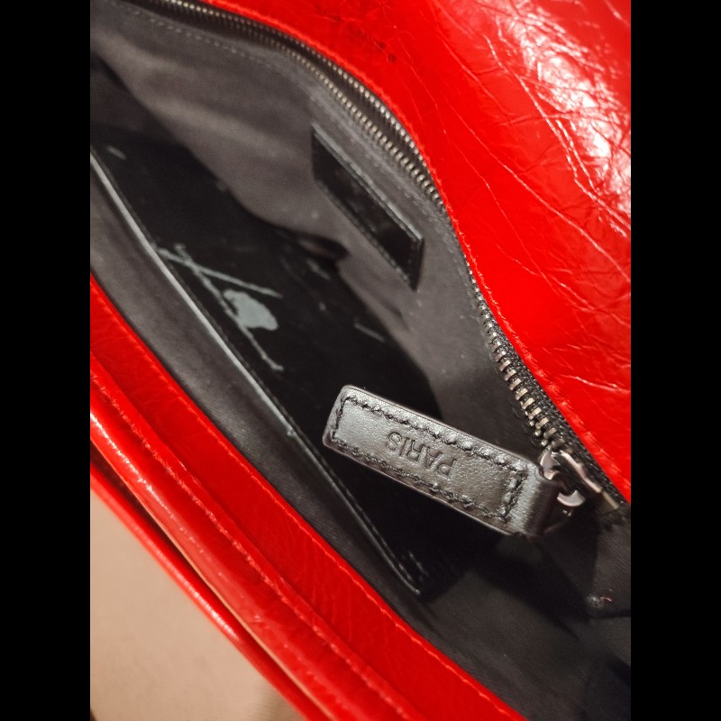 好挖寶｜Saint Laurent YSL Niki Baby 紅色復古皺褶鏈條包 斜背包 肩背包-22